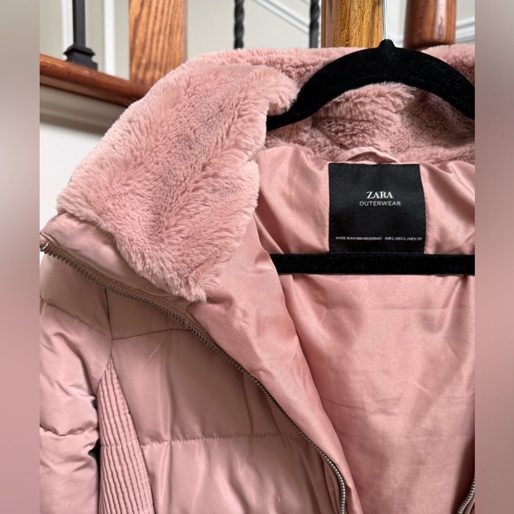 Zara Pink Puffer Jacket